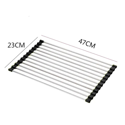 Foldable Stainless Steel Sink Bowl and Dish Rack