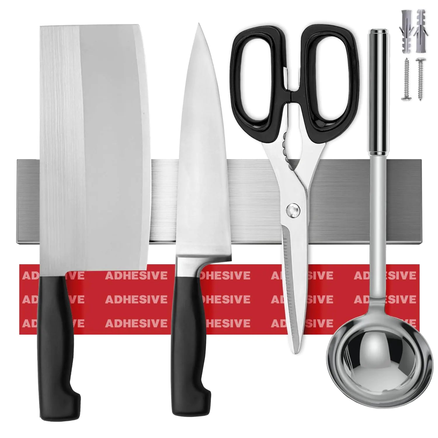 Magnetic Knife Holder Strip 10 Inch Adhesive Wall Mount