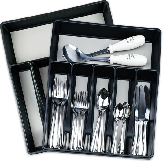 Kitchen Drawer Cutlery Tray Set for Flatware and Utensils