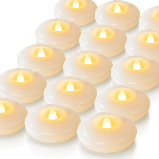 Homemory 24-pack 3-inch flameless LED floating candles white