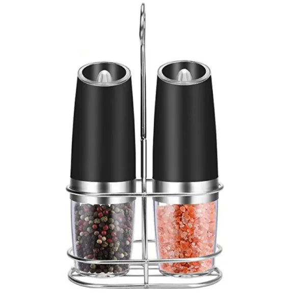 Electric gravity salt and pepper grinder for kitchen use