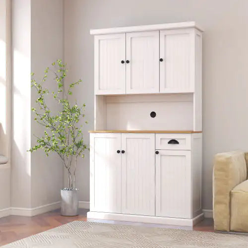 Microwave Stand Storage Cabinet for Kitchen White