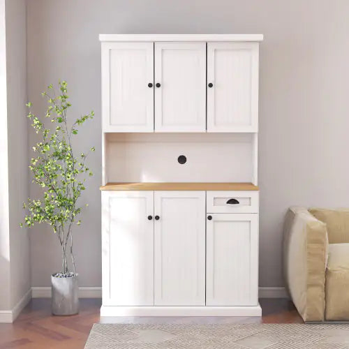 Microwave Stand Storage Cabinet for Kitchen White