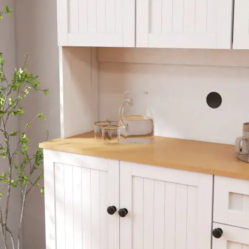 Microwave Stand Storage Cabinet for Kitchen White