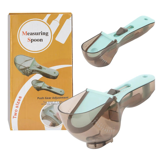 2-Piece Adjustable Measuring Spoon Set Small and Large for Precise Cooking