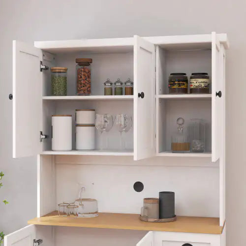 Microwave Stand Storage Cabinet for Kitchen White