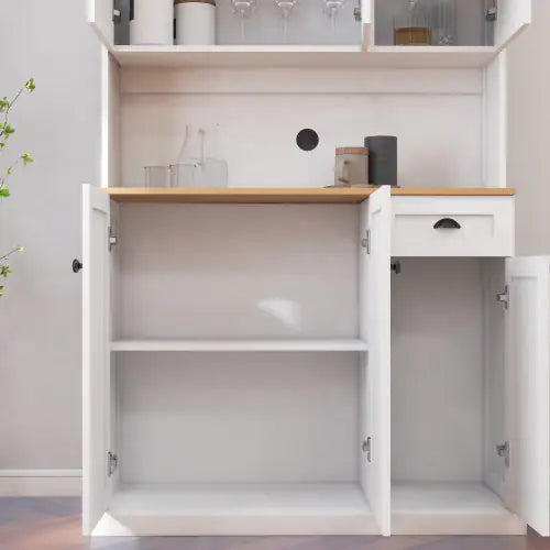 Microwave Stand Storage Cabinet for Kitchen White