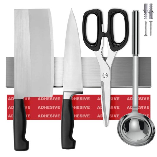 Magnetic Knife Holder Strip 10 Inch Adhesive Wall Mount