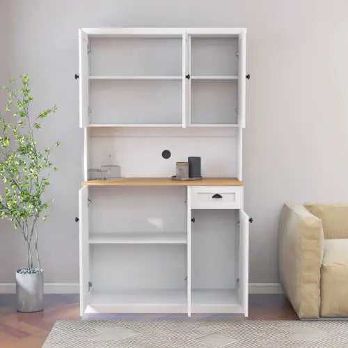 Microwave Stand Storage Cabinet for Kitchen White
