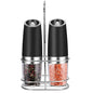 Electric gravity salt and pepper grinder for kitchen use