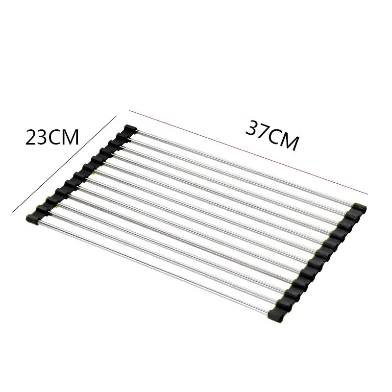 Foldable Stainless Steel Sink Bowl and Dish Rack