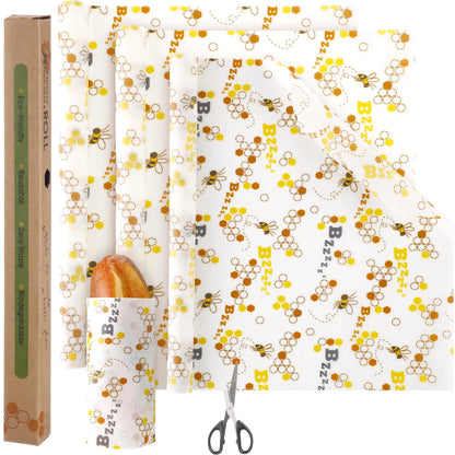 BeeFresh Reusable Beeswax Food Wraps 3-Roll Set for Eco Food Storage