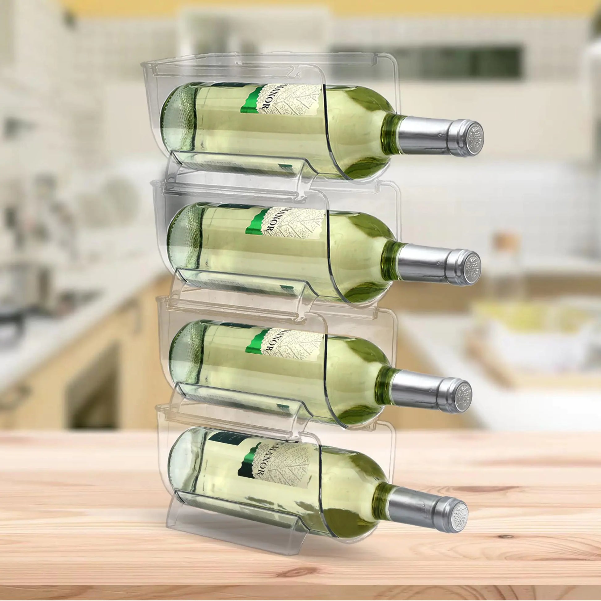 OKITCHEN Stackable Refrigerator Wine Rack Set of 4