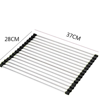 Foldable Stainless Steel Sink Bowl and Dish Rack