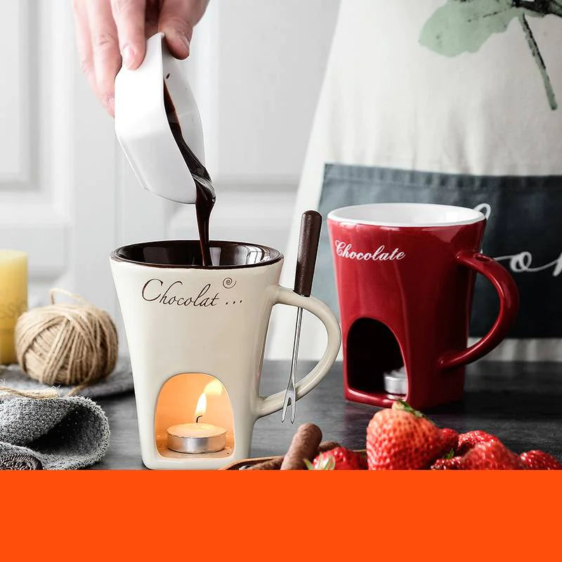 Choco Melt ceramic fondue mug for chocolate and dessert dipping