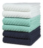 Premium Cotton Kitchen Towels 6 Pack White Aqua Navy