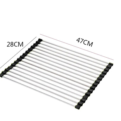 Foldable Stainless Steel Sink Bowl and Dish Rack