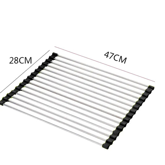 Foldable Stainless Steel Sink Bowl and Dish Rack