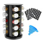 Daiumulti Rotating Spice Rack Organizer 20 Jar Set Black Steel