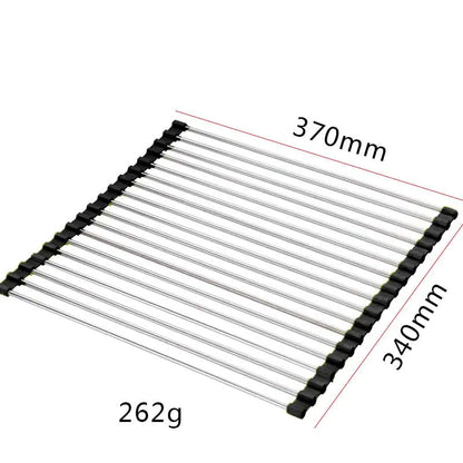 Foldable Stainless Steel Sink Bowl and Dish Rack