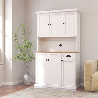Microwave Stand Storage Cabinet for Kitchen White